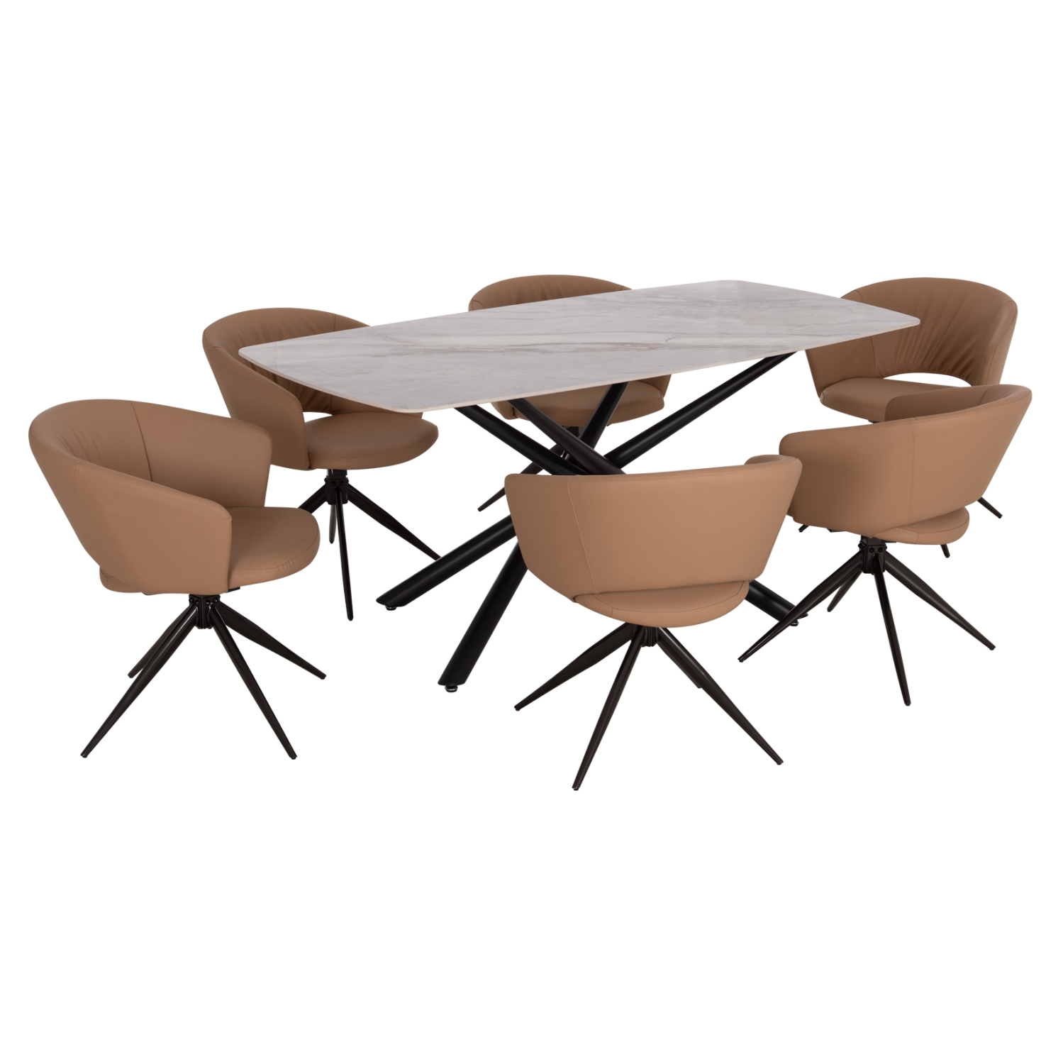set-trapezarias-7tmch-fb921365-keramiko- ΣΕΤ ΤΡΑΠΕΖΑΡΙΑΣ 7ΤΜΧ HANAE HM21365 ΚΕΡΑΜΙΚΟ TOP/ΜΕΤΑΛ. ΠΟΔΙΑ--PU ΜΟΚΑ/ΜΕΤΑΛ.ΠΟΔΙΑ - Image 1