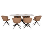 ΣΕΤ ΤΡΑΠΕΖΑΡΙΑΣ 7ΤΜΧ HANAE HM21365 ΚΕΡΑΜΙΚΟ TOP/ΜΕΤΑΛ. ΠΟΔΙΑ--PU ΜΟΚΑ/ΜΕΤΑΛ.ΠΟΔΙΑ - Image 4