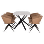 ΣΕΤ ΤΡΑΠΕΖΑΡΙΑΣ 7ΤΜΧ HANAE HM21365 ΚΕΡΑΜΙΚΟ TOP/ΜΕΤΑΛ. ΠΟΔΙΑ--PU ΜΟΚΑ/ΜΕΤΑΛ.ΠΟΔΙΑ - Image 6