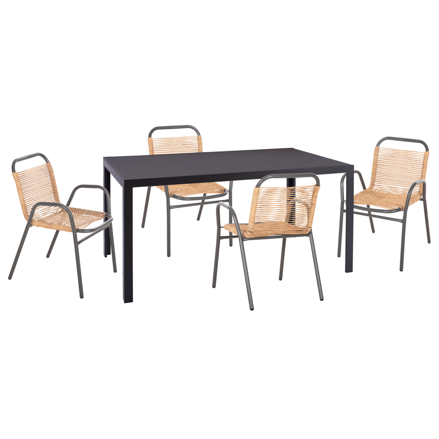 set-trapezarias-exchoroy-5tmch-fb9109560 ΣΕΤ ΤΡΑΠΕΖΑΡΙΑΣ ΕΞ.ΧΩΡΟΥ 5ΤΜΧ AVRIL HM10956.02 ΓΚΡΙ ΜΕΤΑΛΛΟ--ΦΥΣΙΚΟ P.E.RATTAN - Image 1