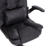 ΚΑΡΕΚΛΑ ΓΡΑΦΕΙΟΥ CANAN HM1201 ΜΑΥΡO PVC-ΒΑΣΗ ΧΡΩΜΙΟΥ 66x61x105Υεκ. - Image 7