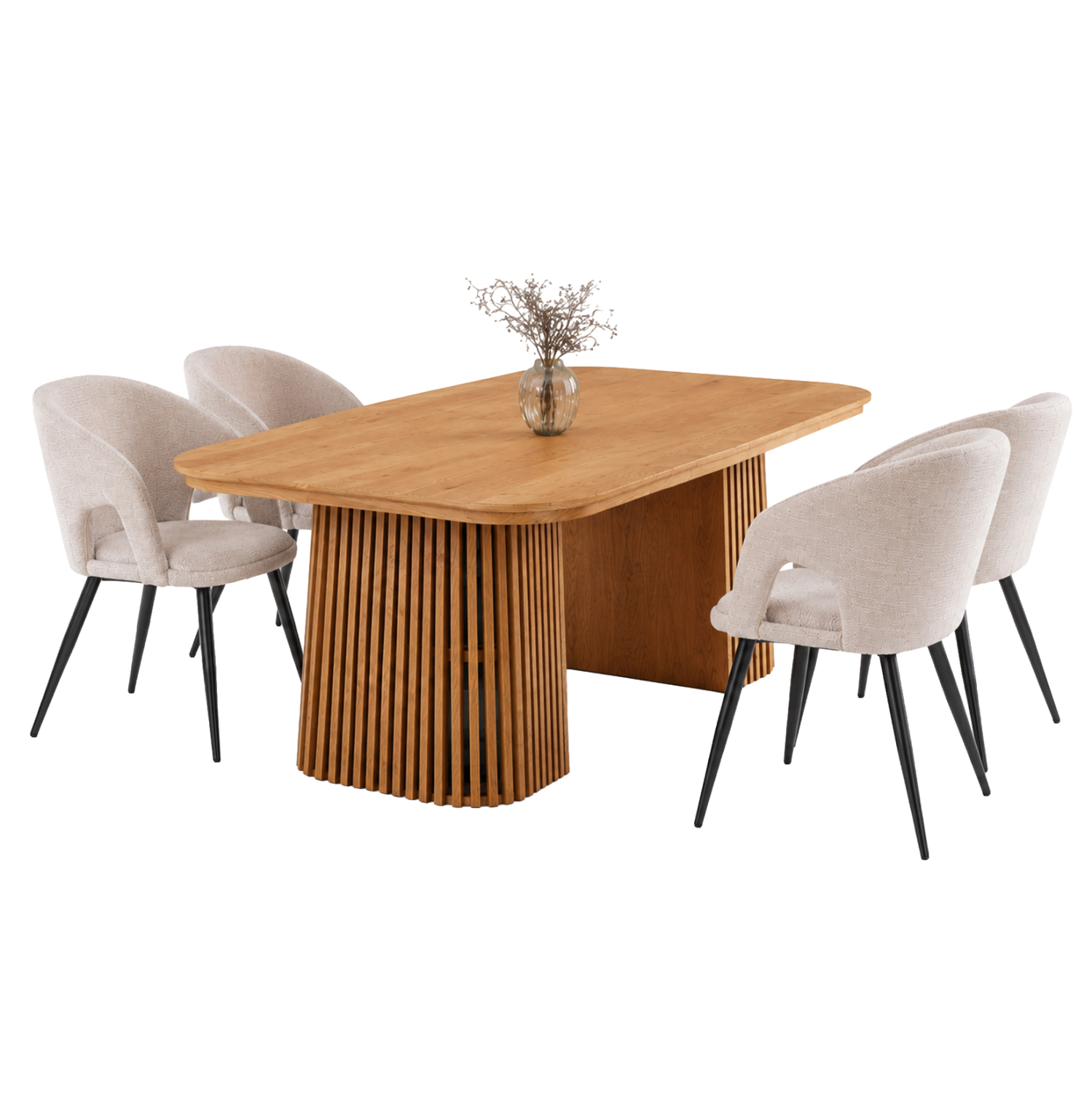 set-trapezarias-5tmch-epekteinomeno-fb91-12 ΣΕΤ ΤΡΑΠΕΖΑΡΙΑΣ 5ΤΜΧ ΕΠΕΚΤΕΙΝΟΜΕΝΟ CORNEL HM12105.02 MDF--ΥΦΑΣΜΑ ΜΠΕΖ - Image 1