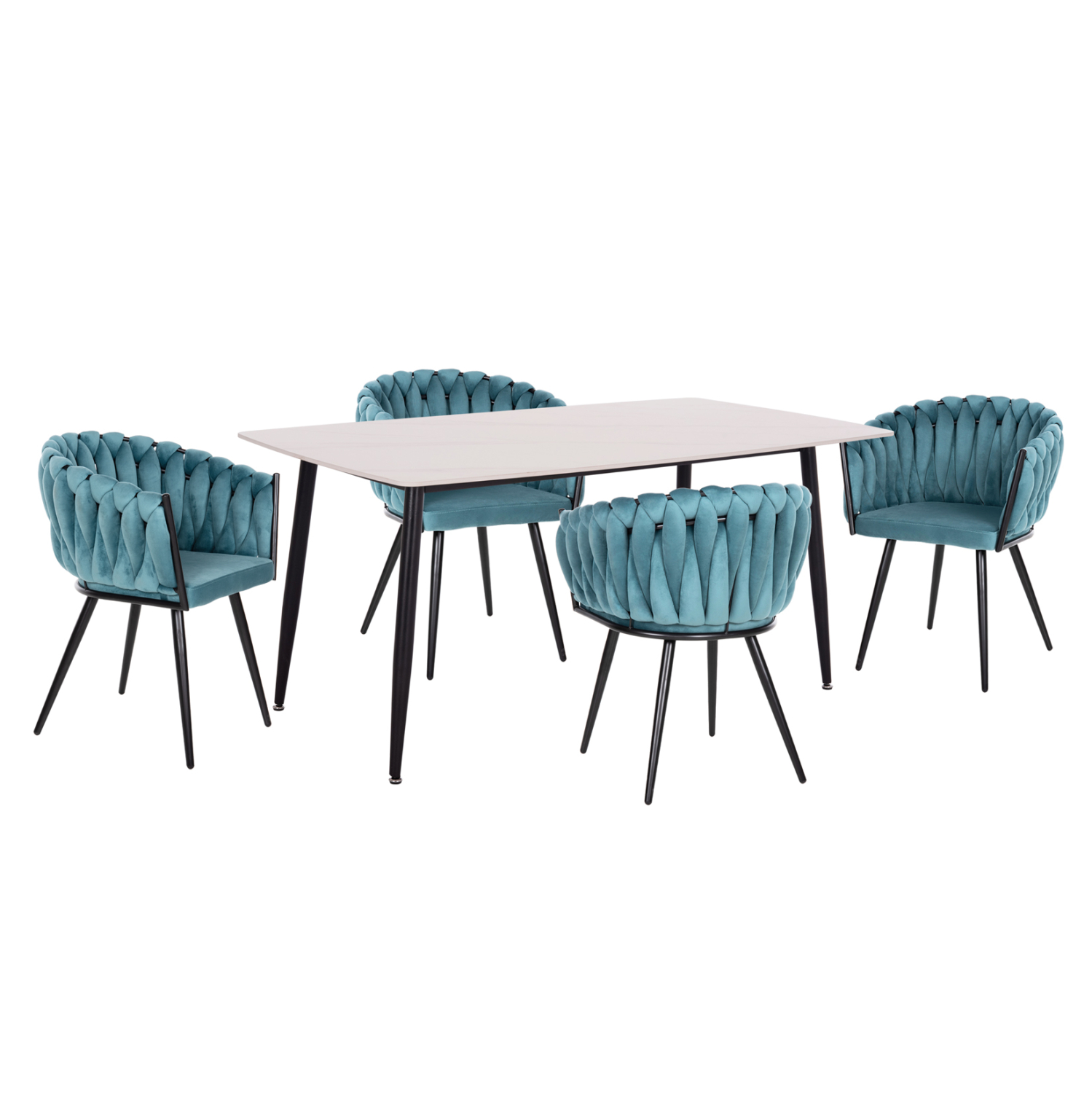 set-trapezarias-5tmch-fb91212101-keramik ΣΕΤ ΤΡΑΠΕΖΑΡΙΑΣ 5ΤΜΧ RAVEN HM12121.01 ΚΕΡΑΜΙΚΟ TOP ΛΕΥΚΟ ΜΑΡΜΑΡΟ--ΤΙΡΚΟΥΑΖ ΒΕΛΟΥΔΟ - Image 1