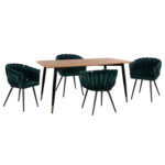 ΣΕΤ ΤΡΑΠΕΖΑΡΙΑΣ 5ΤΜΧ JOLIE HM12123.01 MDF TOP ΣΕ ΦΥΣΙΚΟ--ΚΥΠΑΡΙΣΣΙ ΒΕΛΟΥΔΟ