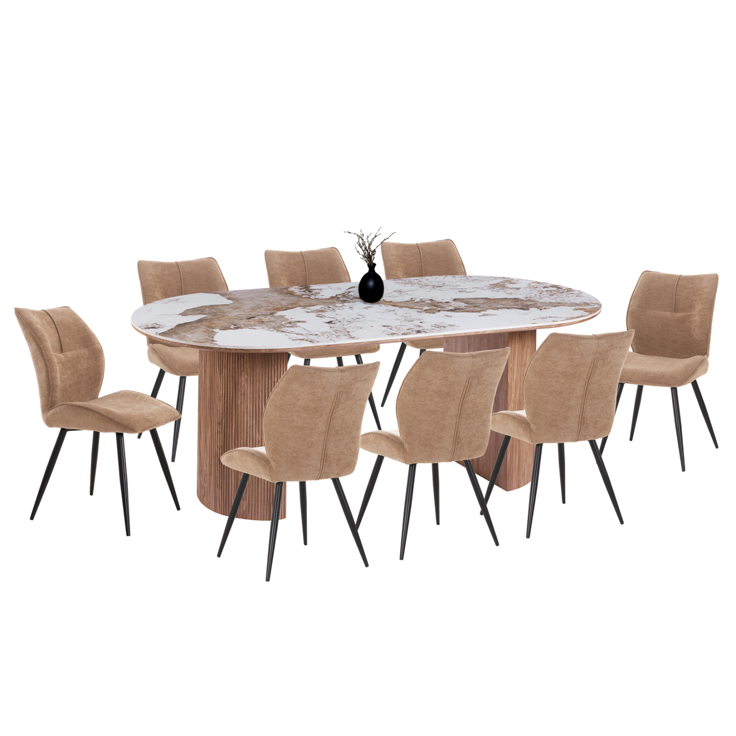 set-trapezarias-9tmch-fb91139403-keramik ΣΕΤ ΤΡΑΠΕΖΑΡΙΑΣ 9ΤΜΧ MARBLEX HM11394.03 ΚΕΡΑΜΙΚΟ TOP PANDORA--ΚΑΡΕΚΛΕΣ ΥΦΑΣΜΑ TAUPE - Image 1