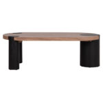 ΤΡΑΠΕΖΙ ΣΑΛΟΝΙΟΥ ΟΒΑΛ OVALON HM18433.05 MDF TOP ΚΑΡΥΔΙ-MDF ΠΟΔΙΑ ΜΑΥΡΑ 120x60x40Υεκ - Image 3