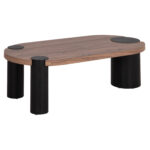 ΤΡΑΠΕΖΙ ΣΑΛΟΝΙΟΥ ΟΒΑΛ OVALON HM18433.05 MDF TOP ΚΑΡΥΔΙ-MDF ΠΟΔΙΑ ΜΑΥΡΑ 120x60x40Υεκ