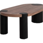 ΤΡΑΠΕΖΙ ΣΑΛΟΝΙΟΥ ΟΒΑΛ OVALON HM18433.05 MDF TOP ΚΑΡΥΔΙ-MDF ΠΟΔΙΑ ΜΑΥΡΑ 120x60x40Υεκ - Image 7