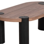 ΤΡΑΠΕΖΙ ΣΑΛΟΝΙΟΥ ΟΒΑΛ OVALON HM18433.05 MDF TOP ΚΑΡΥΔΙ-MDF ΠΟΔΙΑ ΜΑΥΡΑ 120x60x40Υεκ - Image 10
