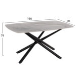 ΤΡΑΠΕΖΙ ΤΡΑΠΕΖΑΡΙΑΣ ISKA HM18420 ΚΕΡΑΜΙΚΟ TOP ΣΕ ΛΕΥΚΟ/ΚΑΦΕ ΜΑΡΜΑΡΟ 160x90x79Υεκ - Image 2