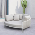 DAYBED 2ΘΕΣΙΟ MAVERICK HM6216.02 ΑΛΟΥΜΙΝΙΟ ΚΡΕΜ-ΜΠΕΖ OLEFIN & STRAPS 164x144x70Υ - Image 2