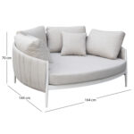 DAYBED 2ΘΕΣΙΟ MAVERICK HM6216.02 ΑΛΟΥΜΙΝΙΟ ΚΡΕΜ-ΜΠΕΖ OLEFIN & STRAPS 164x144x70Υ - Image 3