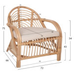 ΠΟΛΥΘΡΟΝΑ FEMUR HM9837 RATTAN ΣΕ ΦΥΣΙΚΟ- ΛΕΥΚΟ ΜΑΞΙΛΑΡΙ 72x66x75Υεκ. - Image 2